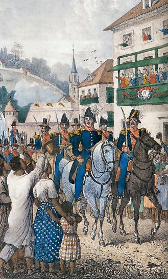 Bolivar enters Caracas 1821