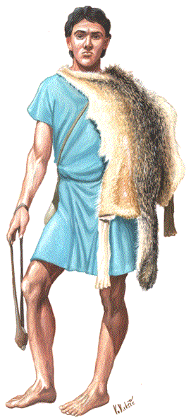 Rhodian slinger - used stones or lead balls to harass provoke and disorder opponents