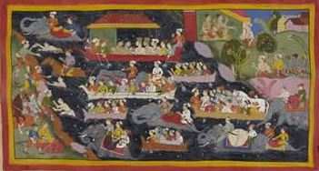 Bharatha crosses the Ganges river