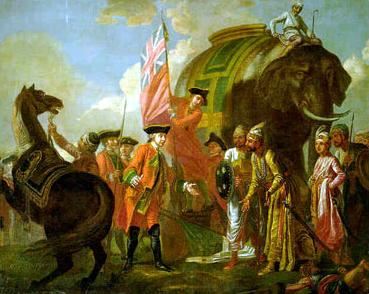 Robert Clive accepts the Nabobs surrender after Plassey