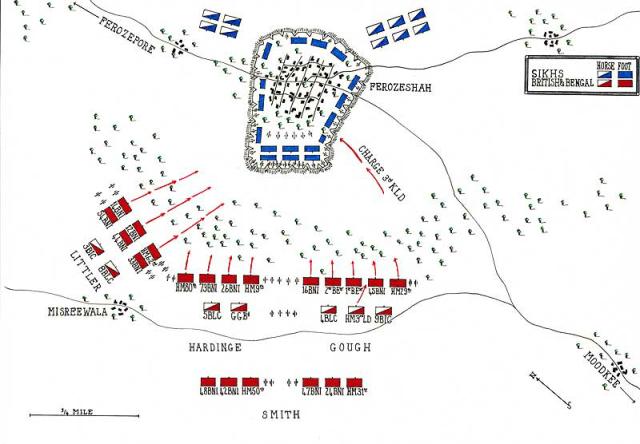 map of Ferozeshah 1845