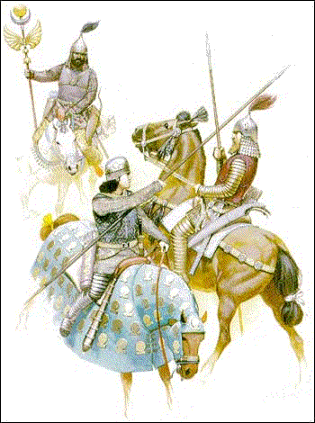 Parthians with Sassanid Persian standard bearer