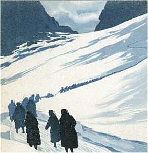 Austrians march into the Tyrolese Alps