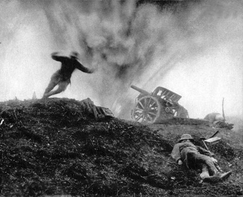 Germans are hit by counterbattery fire