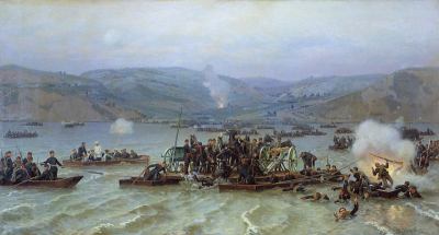 Russians cross the Danube under fire