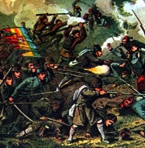 Romanians storm a Turk redoubt 1877