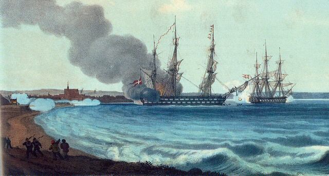 the naval  battle at Eckernfjord 1849