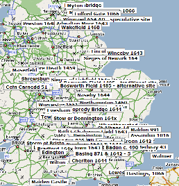 map of some english battles - CLICK HERE FOR THE ORIGINAL at the Community Walk site