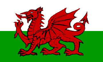 Present day flag of Wales, still called in French Pays de Galles