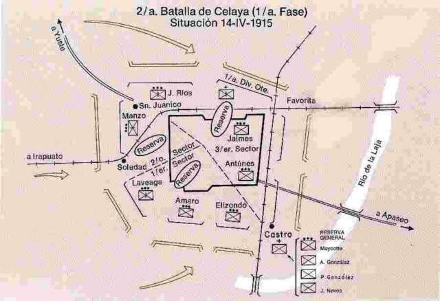 Villas battle at Celaya 1915 - phase three