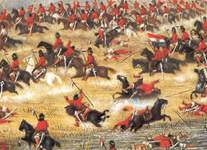 Paraguayan cavalry force a river crossing