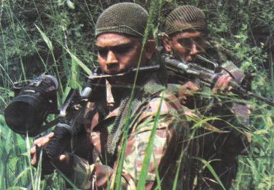 Sinhalese Police scouts in the eastern jungles