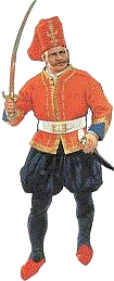 officer of red regt of the new model Nisam i Cedid army 1806 - there were also white and green regiments 