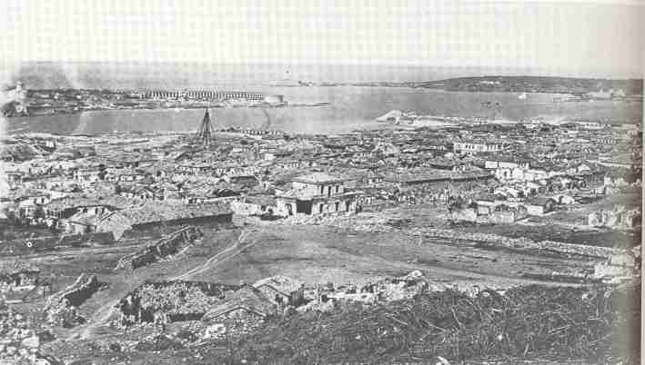 The ruins of the port at Sevastopol, seen from the Malakopf redoubt 1855